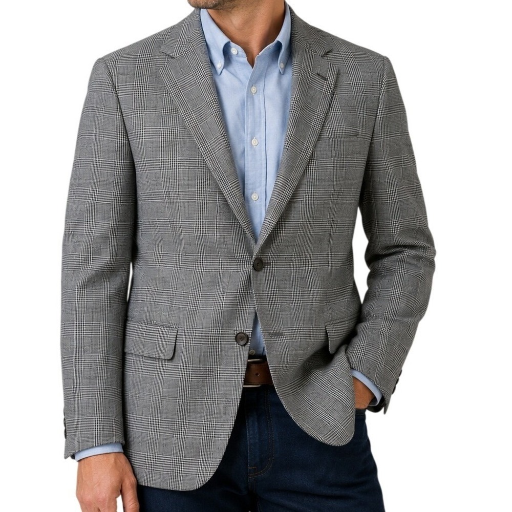 Brooks Brothers Grey Glen Plaid Two Button Blazer Men's 42